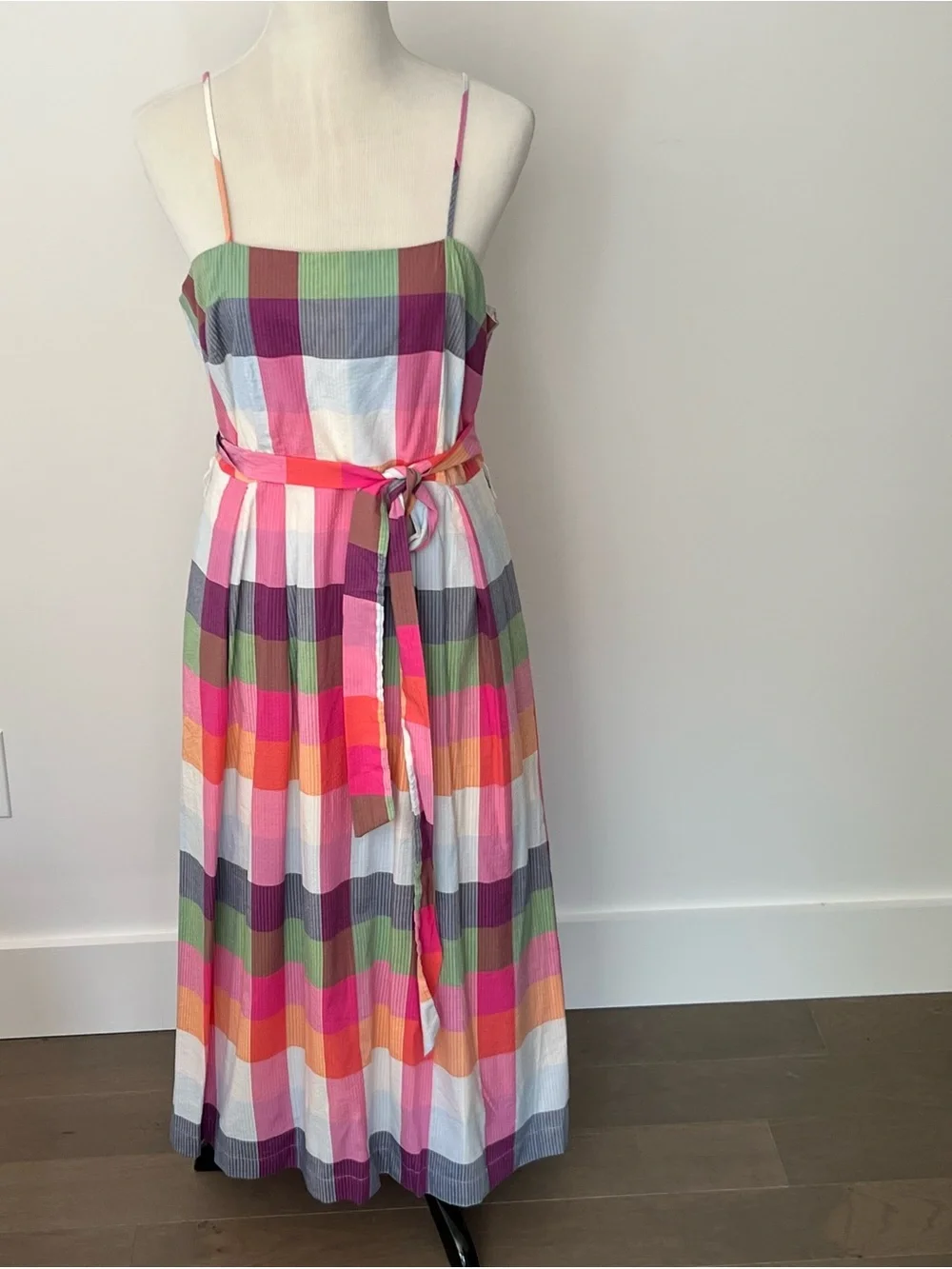 kate spade/Target Madras Plaid Midi Dress in Pink, Purple, Green, Peach, White